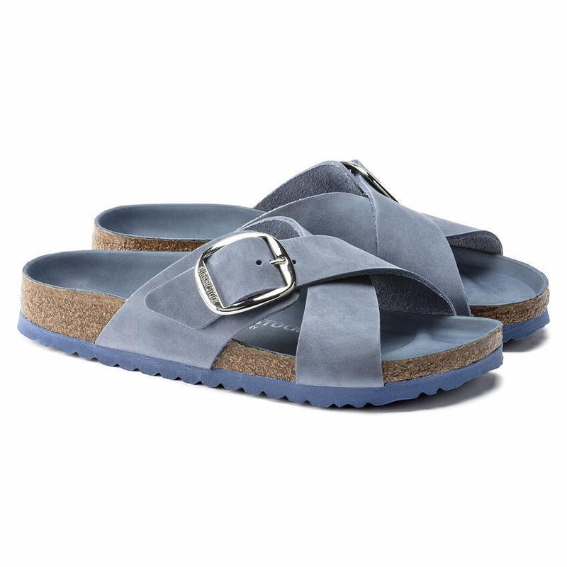 Birkenstock Siena Big Spenne Oiled Lær Sandaler Dame Blå | NO 193WNB